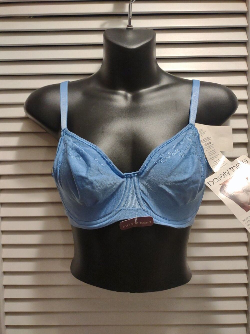 Body Revolution Barely There t-shirt Bra Women's Size 36C Blue Soft Knit Band